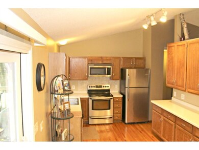 Stone back splash behind stove. All this kitchen n