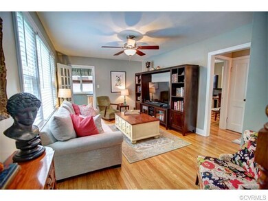 Family room with refinished hardwood floors!