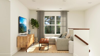 Located on the upper level, this perfectly sized living space has enough room for a desk, television, and seating for the entire family. Virtual rendering of NEW Marquette plan in production at Cedar Hills!