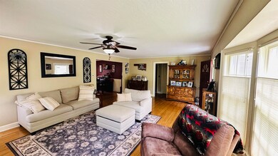 Spacious living room with gorgeous hardwood floors