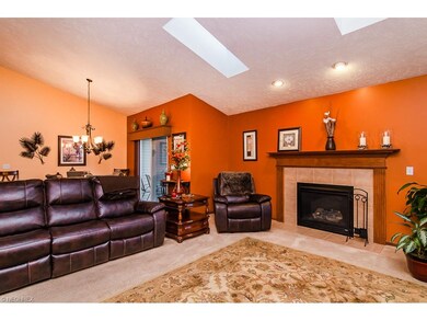 Great room with patio doors off to the patio and b