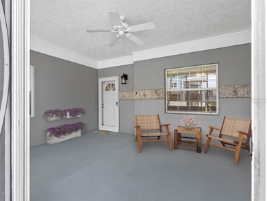 Virtually Staged Front Covered Screened Patio