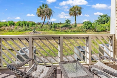 Deck featuring central air condition unit