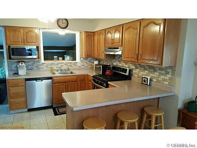 Kitchen. Kitchen with new oak cabinets, new floor 