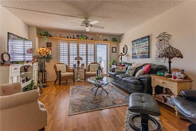 Living room facing south toward balcony