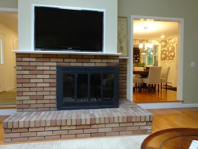 A cozy yet elegant brick fireplace