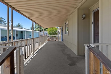 The porch adds to the outdoor living space.
