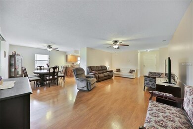 Living Room facing dining area and kitchen