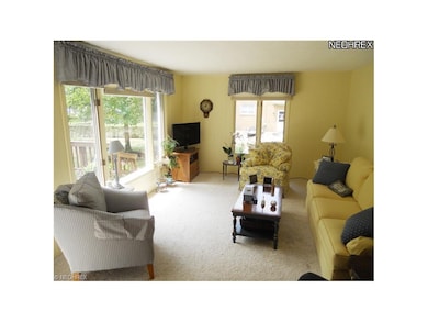 Family Room with Newer Carpeting and Door Leading 