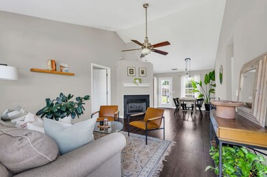 Featuring vaulted ceilings in the living room, this updated floorplan features a gas fireplace, open concept and split bedrooms.
