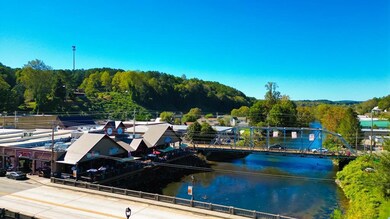 Scenic Downtown McCaysville with a river running r