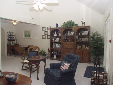 Great room opens to dining room.