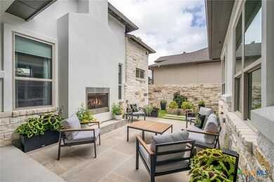 Courtyard Fireplace with Gas Logs