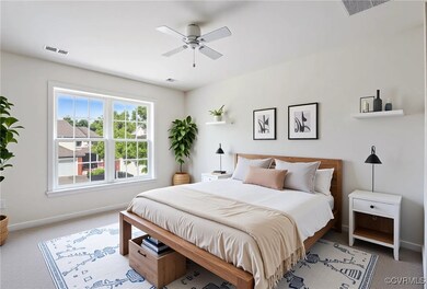 Virtually staged 3rd bedroom