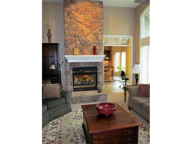 The two-sided gas fireplace with blower and stone 