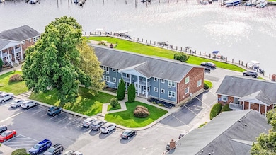 Bird's eye view of a nearby body of water