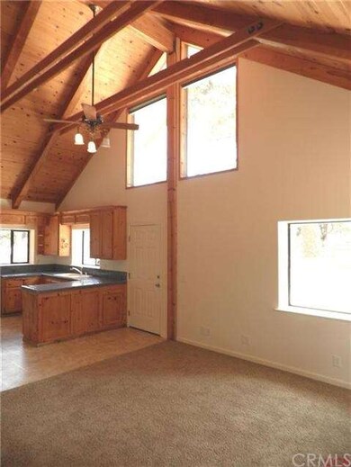 View from the living room to kitchen showing the o