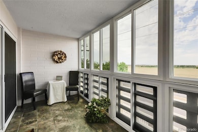 Eclosed lanai with newer windows faces open space