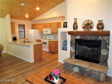 view from living room to kitchen