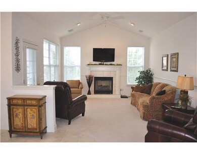 Living Room. Living Room With Gas Fireplace & Fan 