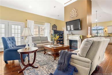 Living room with fireplace