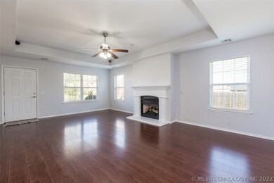 View of living area from kitchen entry