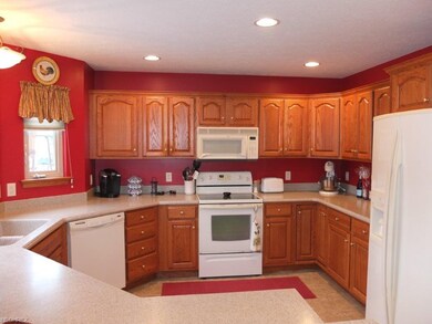 Kitchen has ample counter and cabinet space.