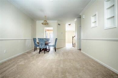 LR/DR are with built-ins, chair rails & crown mold