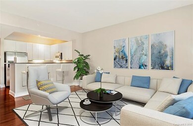 Living area virtually staged.