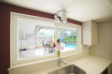 Kitchen towards pool