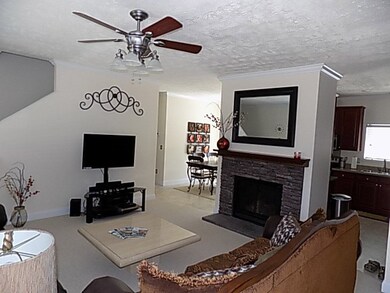 Large living room with fireplace