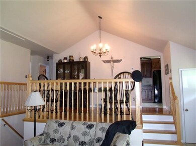Cathedral ceiling in the formal dining room featur