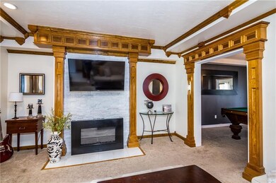 Dentil Crown Molding trims the living room and sta