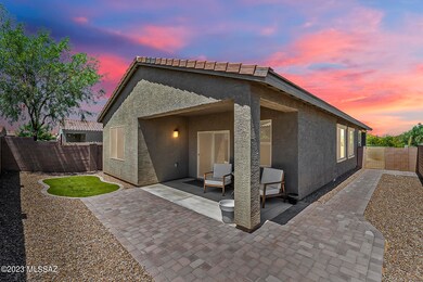 Low care landscaped backyard