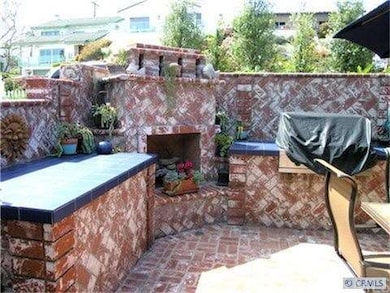 Front patio fireplace and built in BBQ