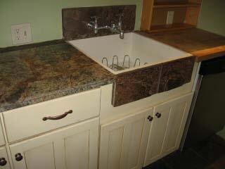 Country kitchen sink in designer kitchen