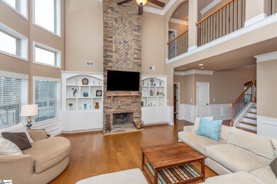 Coffered ceilings, Brick stacked fireplace, Floor 