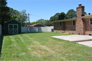 Back yard with storage shed