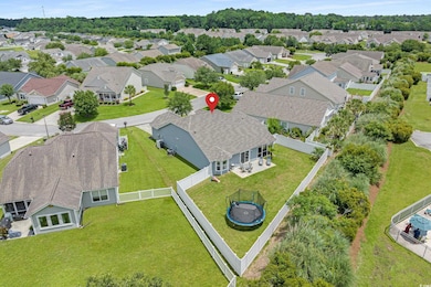 Aerial perspective of suburban area