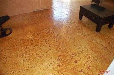 Stamped concrete floors on the first floor. They l