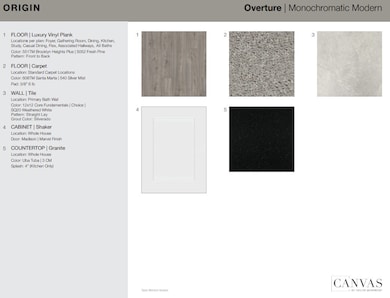 Design Selections. Home is under construction, selections subject to change.