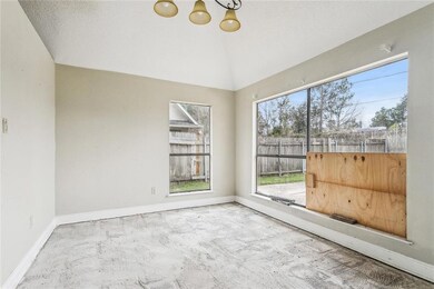 Dining nook overlooking the rear yard.