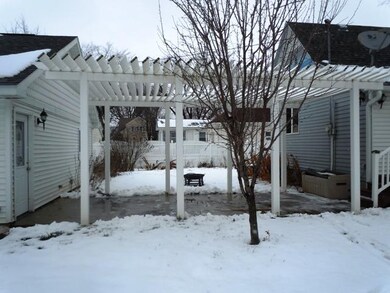 Patio between house and garage
