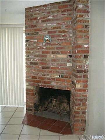 Beautiful brick fireplace.