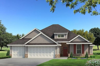 Craftsman house featuring a front lawn, driveway, 