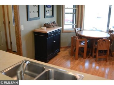 There is extra eating space in roomy kitchen.