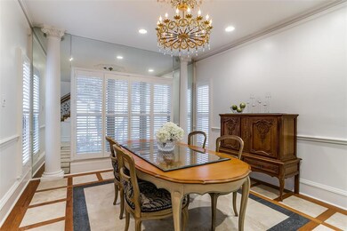 Formal dining room with custom travertine flooring