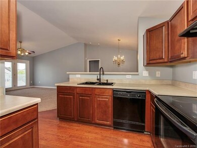Kitchen looking out to living area
