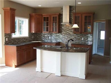 Kitchen Tile backsplash, Granite counters and stai