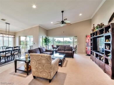 Great room with vaulted ceiling